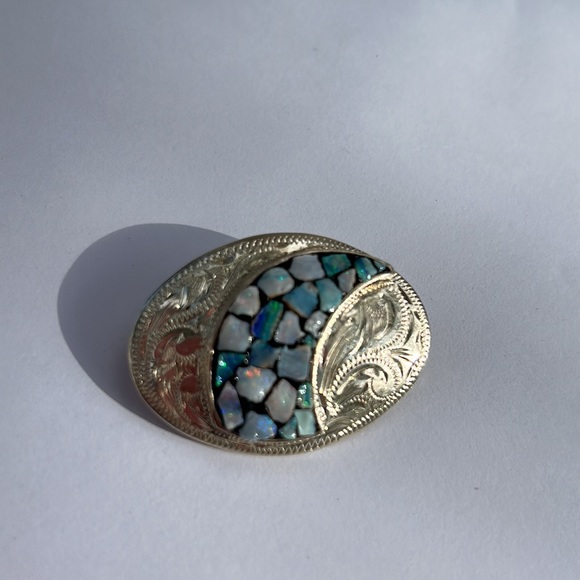 Scandia Sterling Silver Opal Brooch/ Pin - Picture 4 of 6